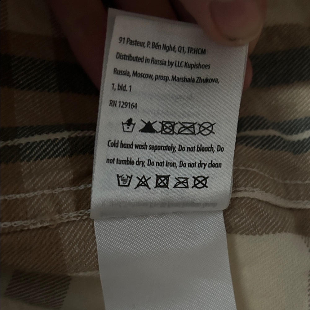 Medium weight cotton neutral tone flannel shacket - Picture 6 of 7